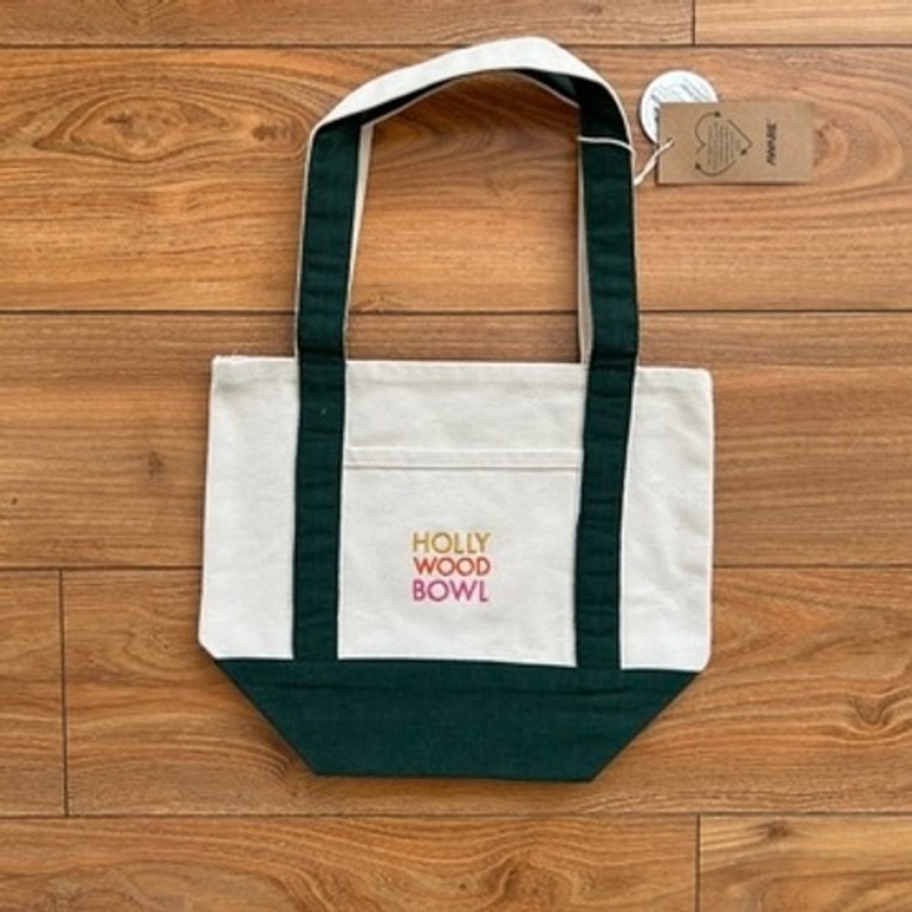 Hollywood Bowl Embroidered Canvas Tote Bag NWT